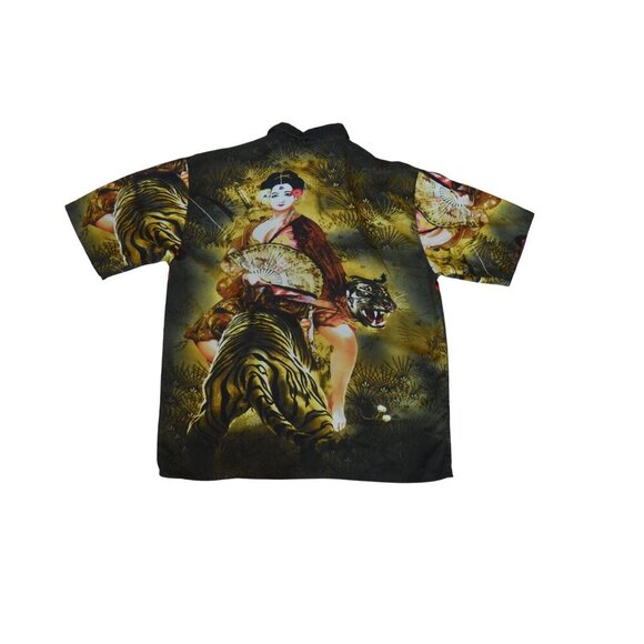 Vintage y2k Boom X Tiger Button Down Shirt Men's XXL Made in Korea - Picture 7 of 7